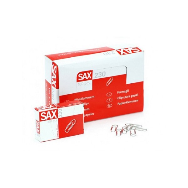 Sax 230 Paper Clips - 26mm (box/10pkt)